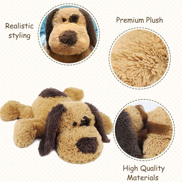 Floppy Stuffed Dog Plush Toy 20 Inch Brown Beagle Labrador Puppy Gift for Kids - Picture 3 of 9